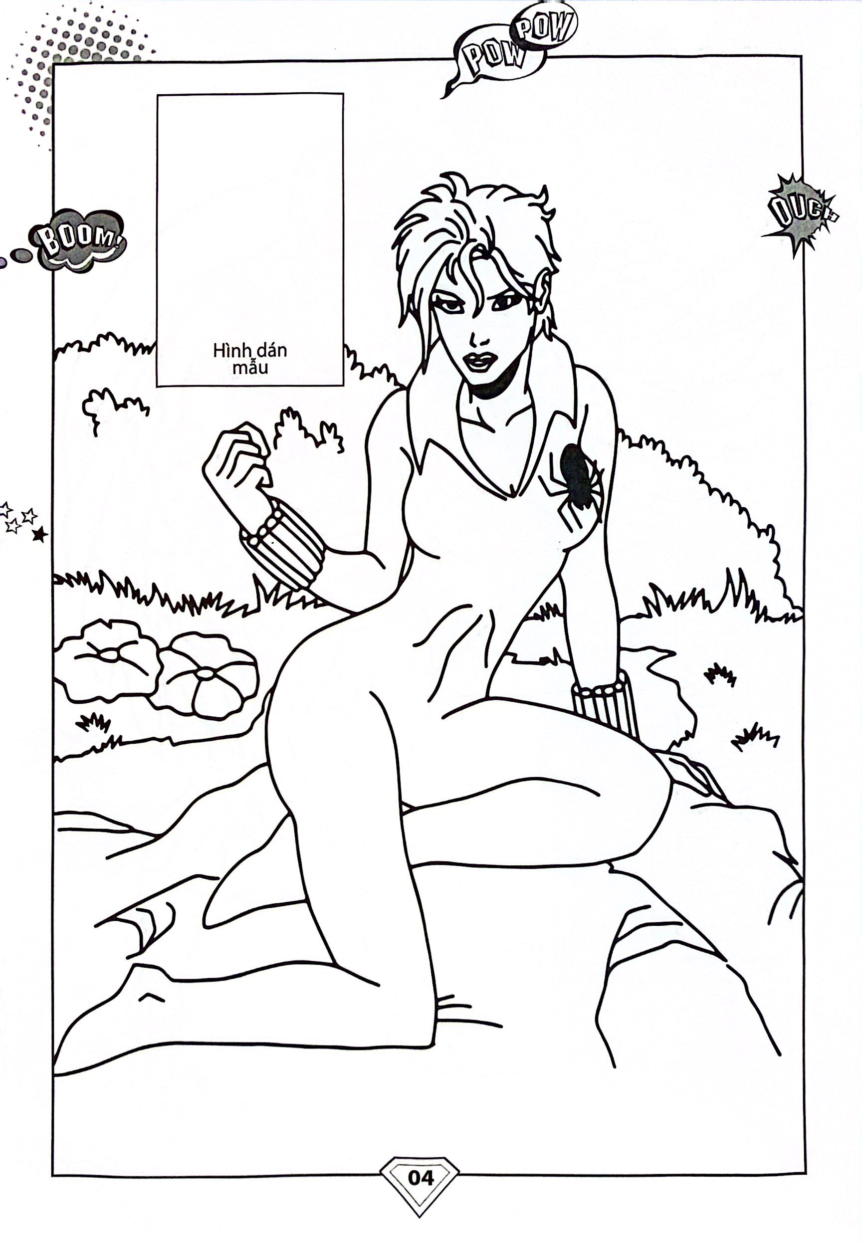 dán hình và tô màu - superhero - captain america (tái bản 2024)