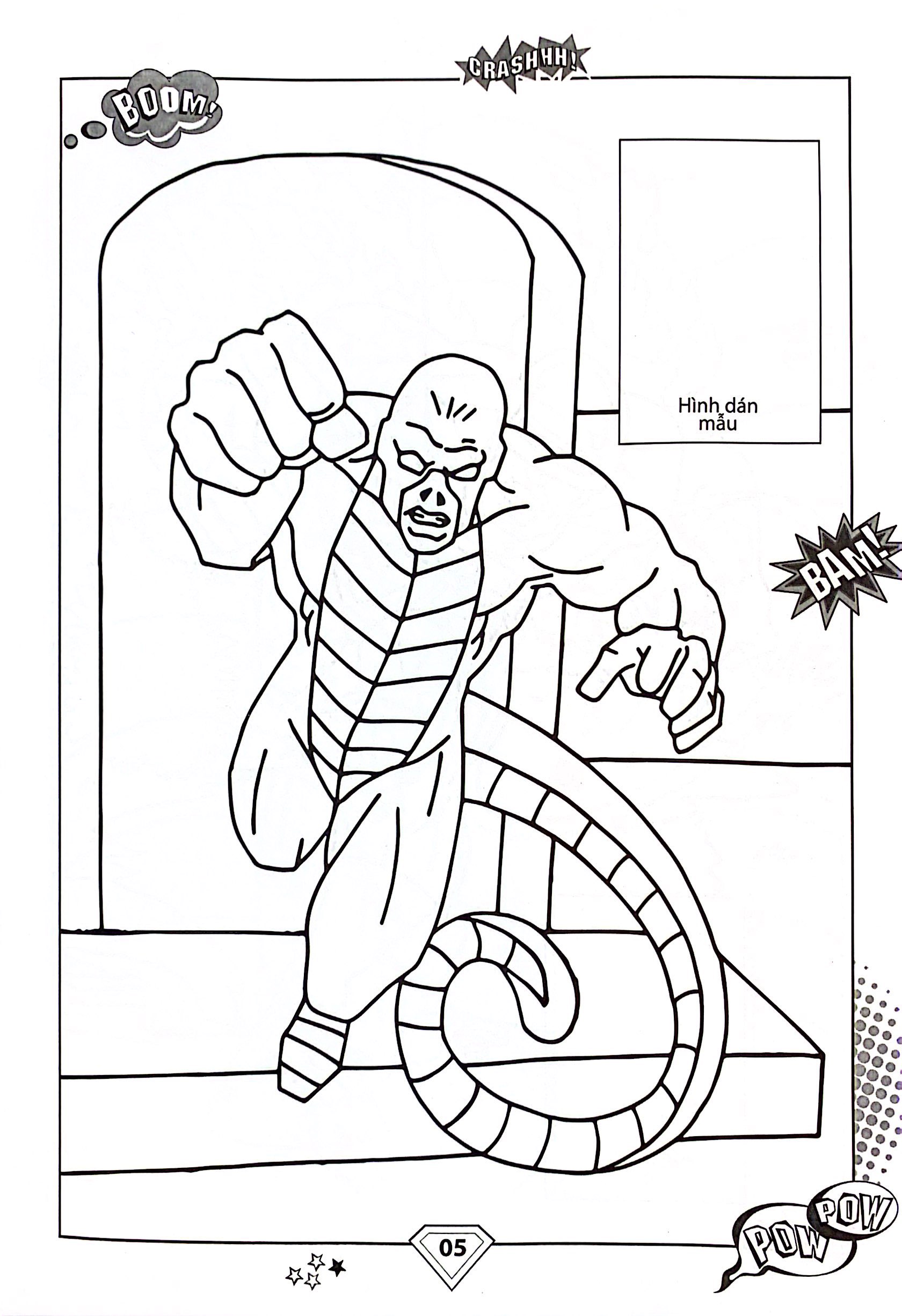 dán hình và tô màu - superhero - captain america (tái bản 2024)