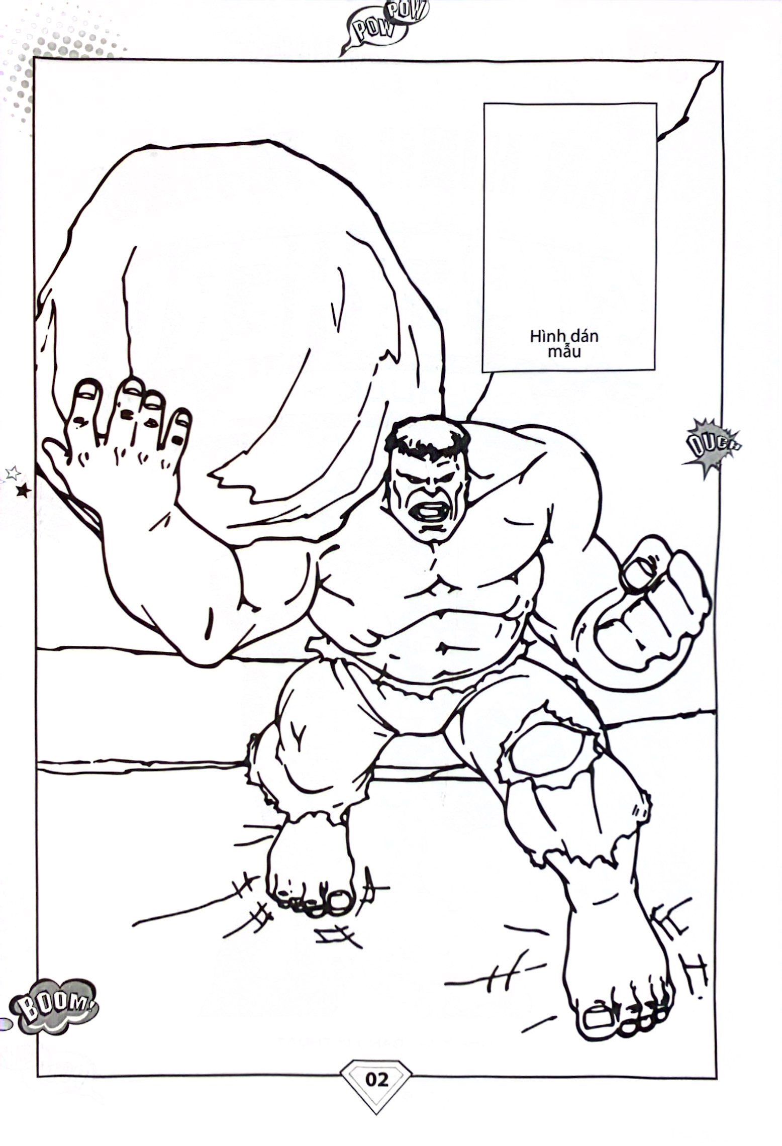 dán hình và tô màu - superhero - hulk (tái bản 2023)