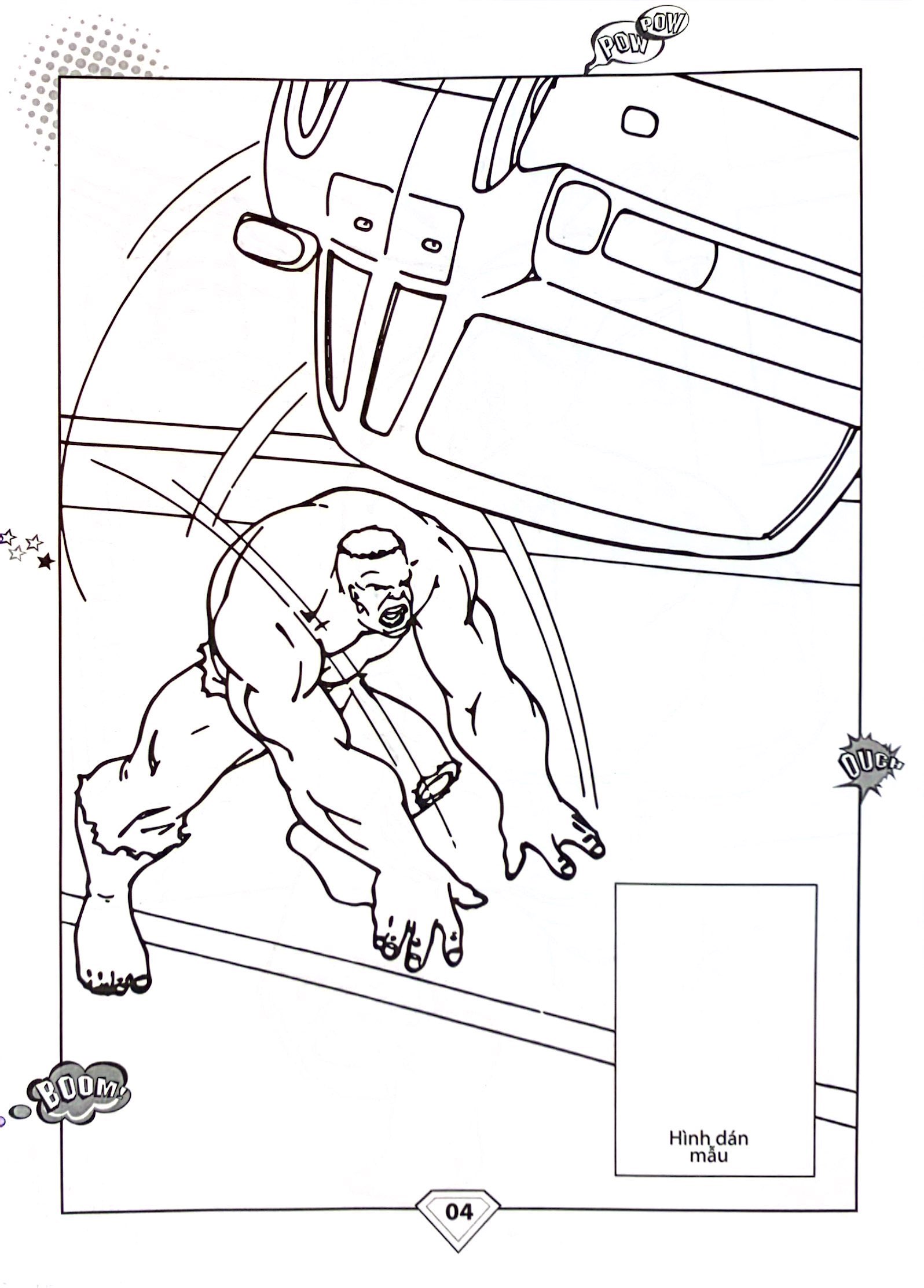 dán hình và tô màu - superhero - hulk (tái bản 2023)