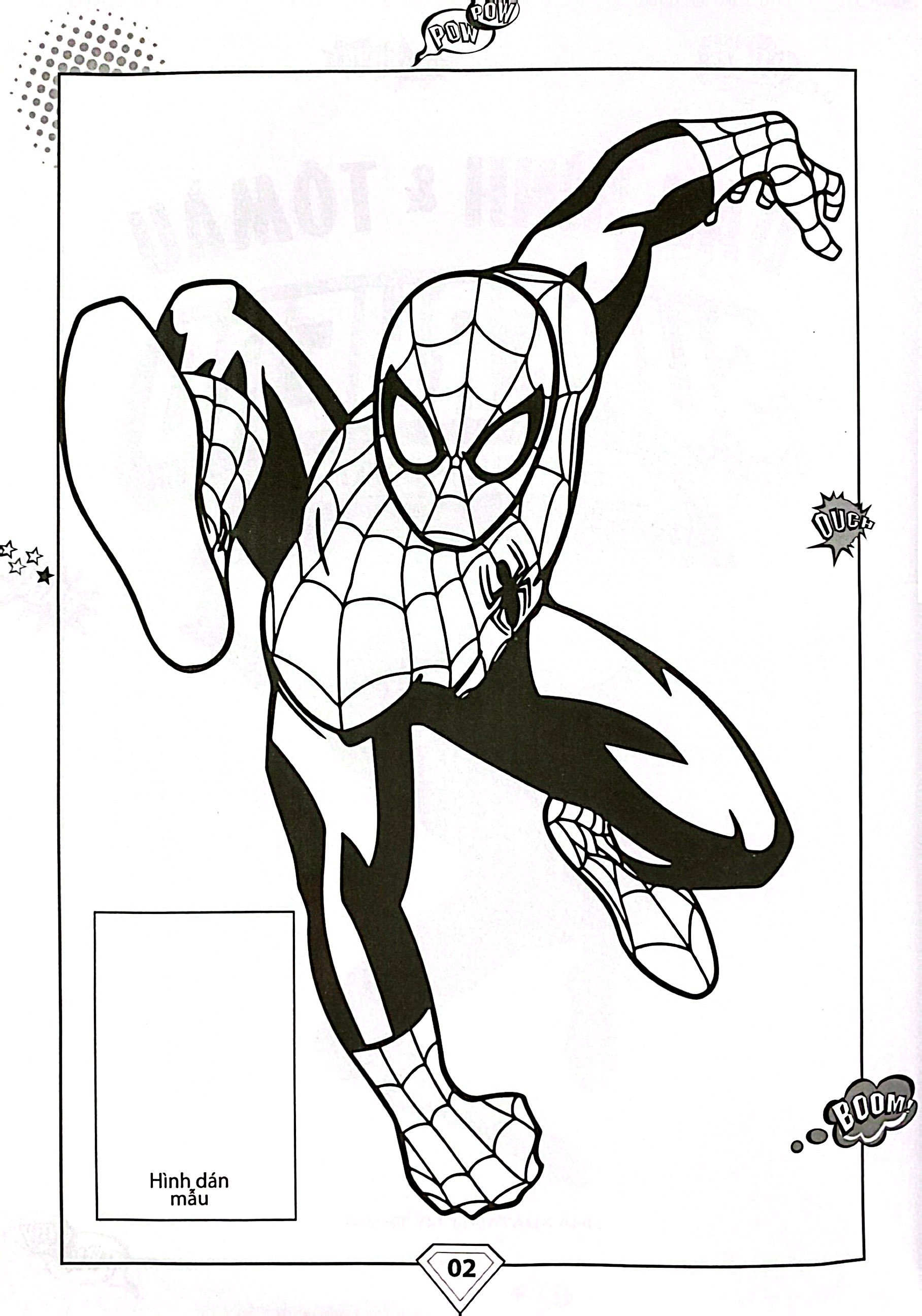 dán hình và tô màu - superhero - spiderman (tái bản 2024)