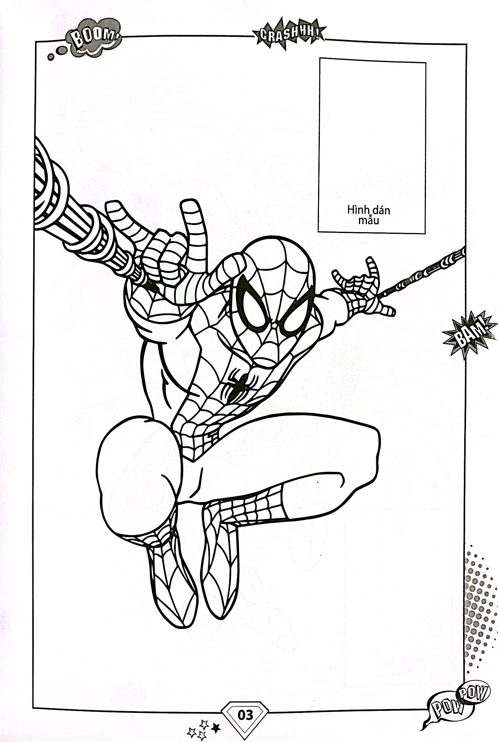 dán hình và tô màu - superhero - spiderman (tái bản 2024)
