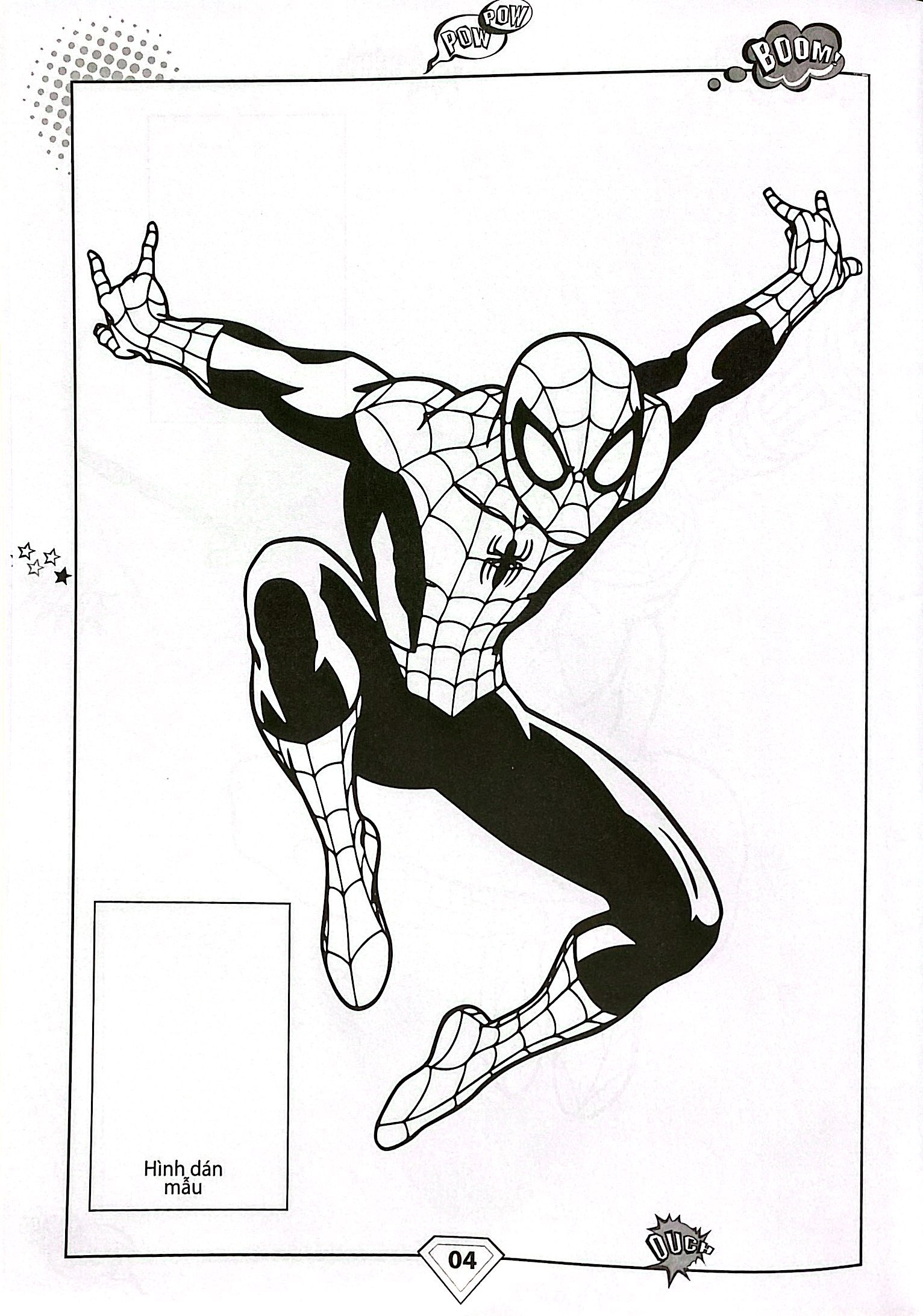 dán hình và tô màu - superhero - spiderman (tái bản 2024)