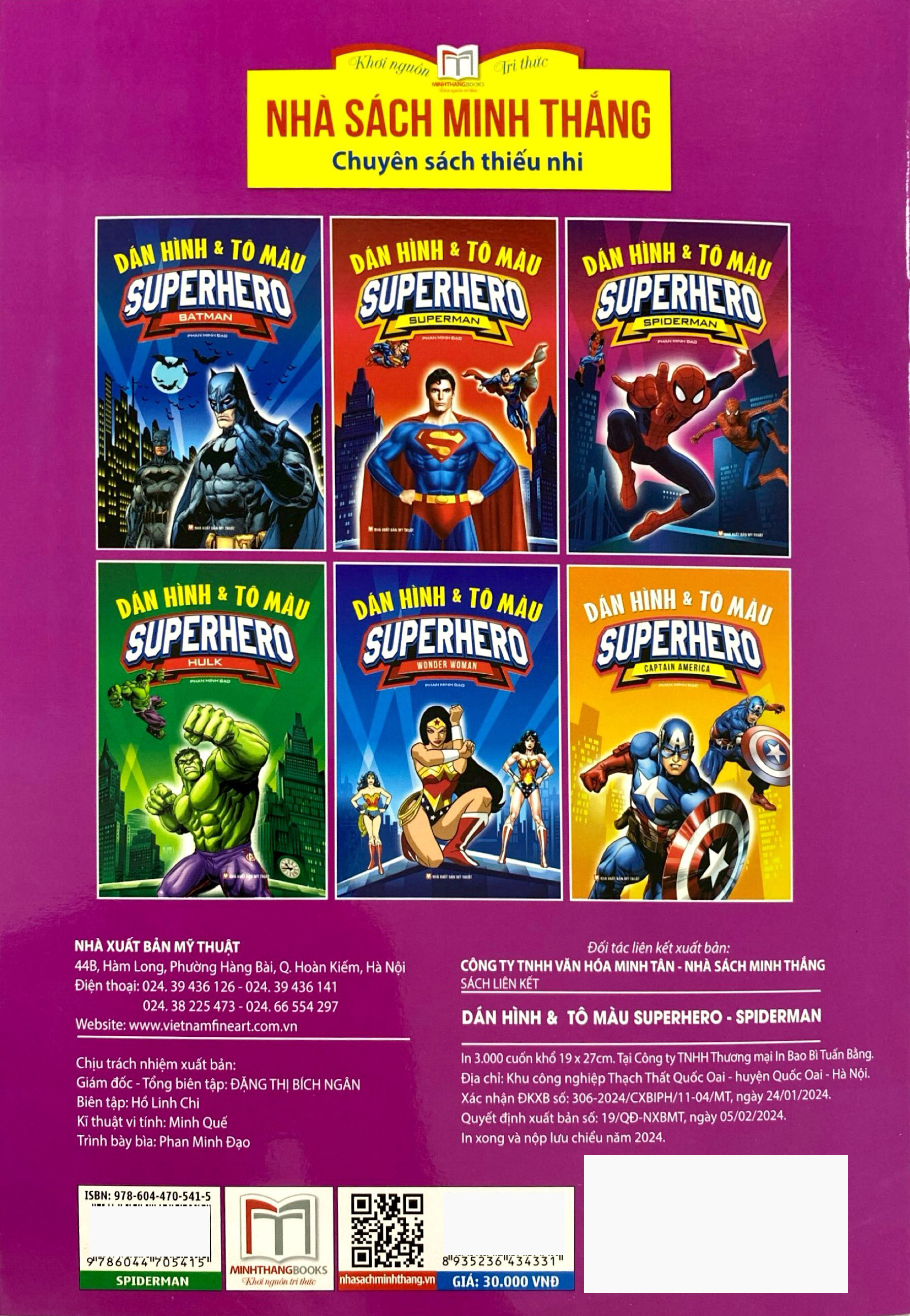 dán hình và tô màu - superhero - spiderman (tái bản 2024)