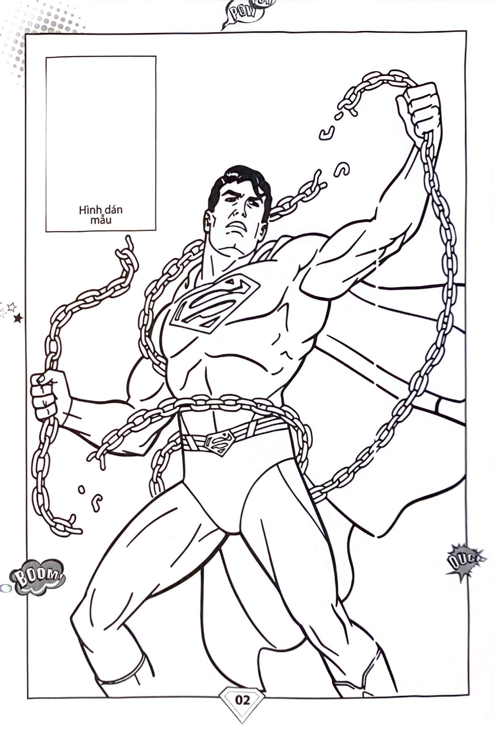 dán hình và tô màu - superhero - superman (tái bản 2024)