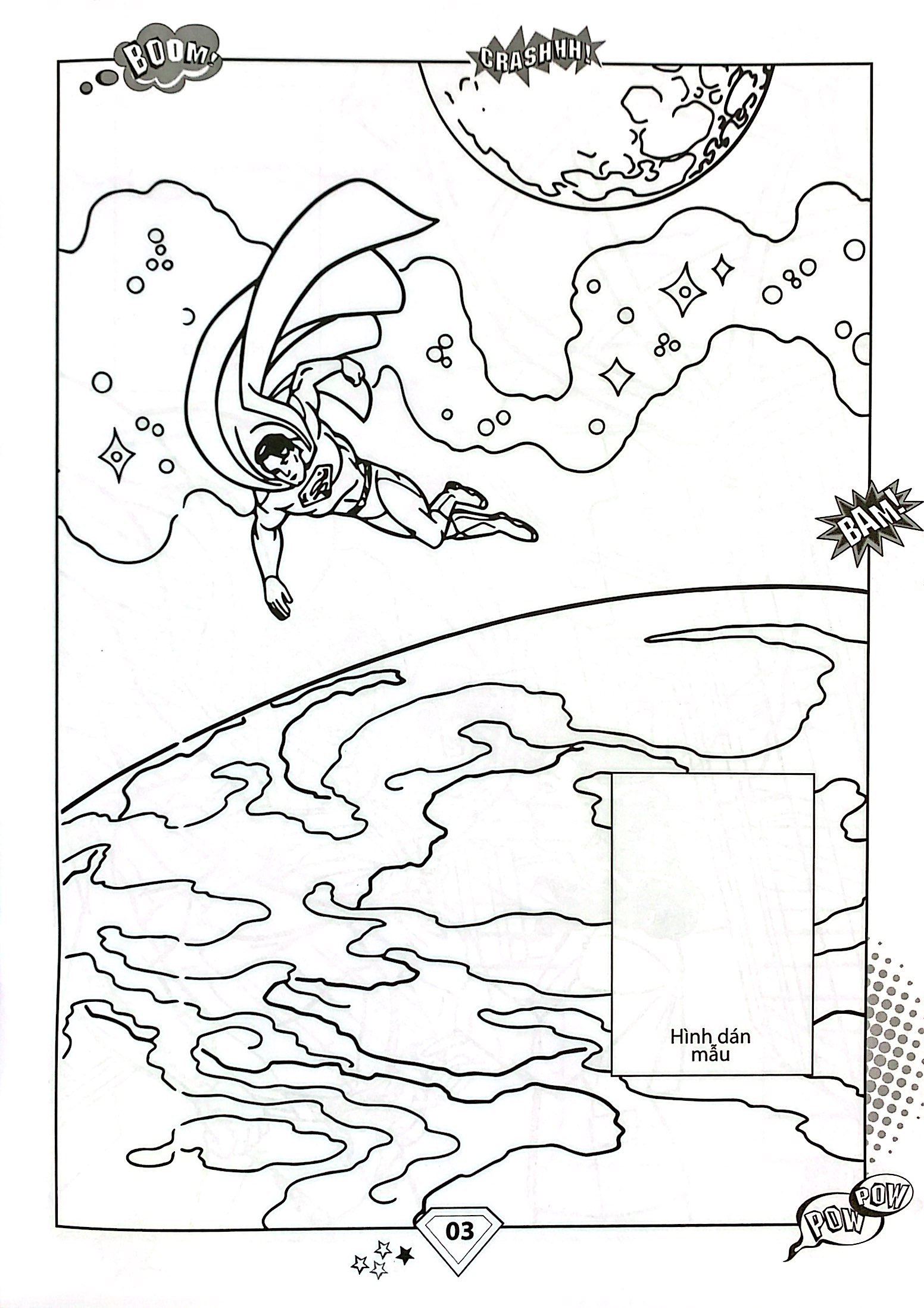 dán hình và tô màu - superhero - superman (tái bản 2024)