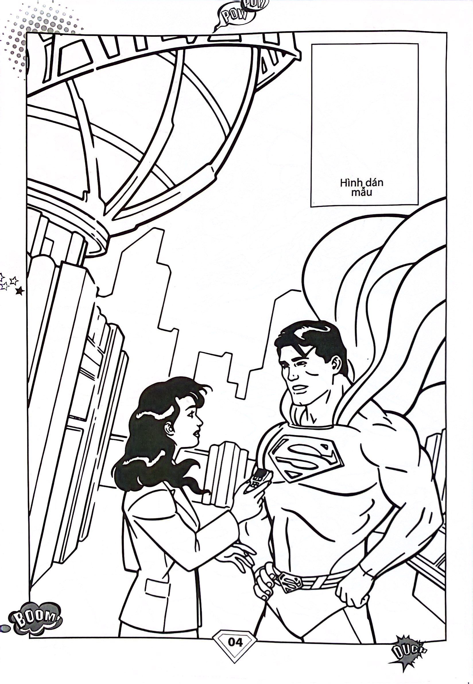 dán hình và tô màu - superhero - superman (tái bản 2024)