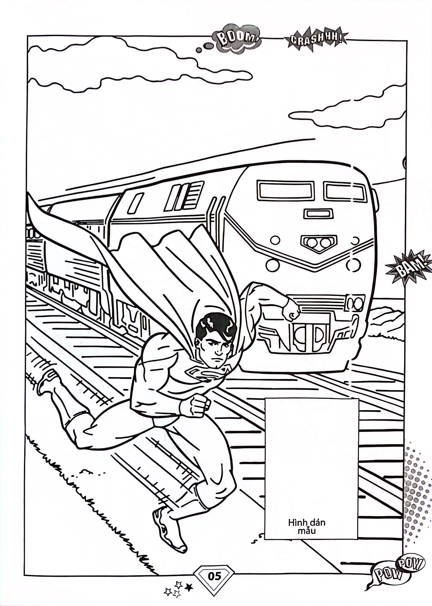 dán hình và tô màu - superhero - superman (tái bản 2024)