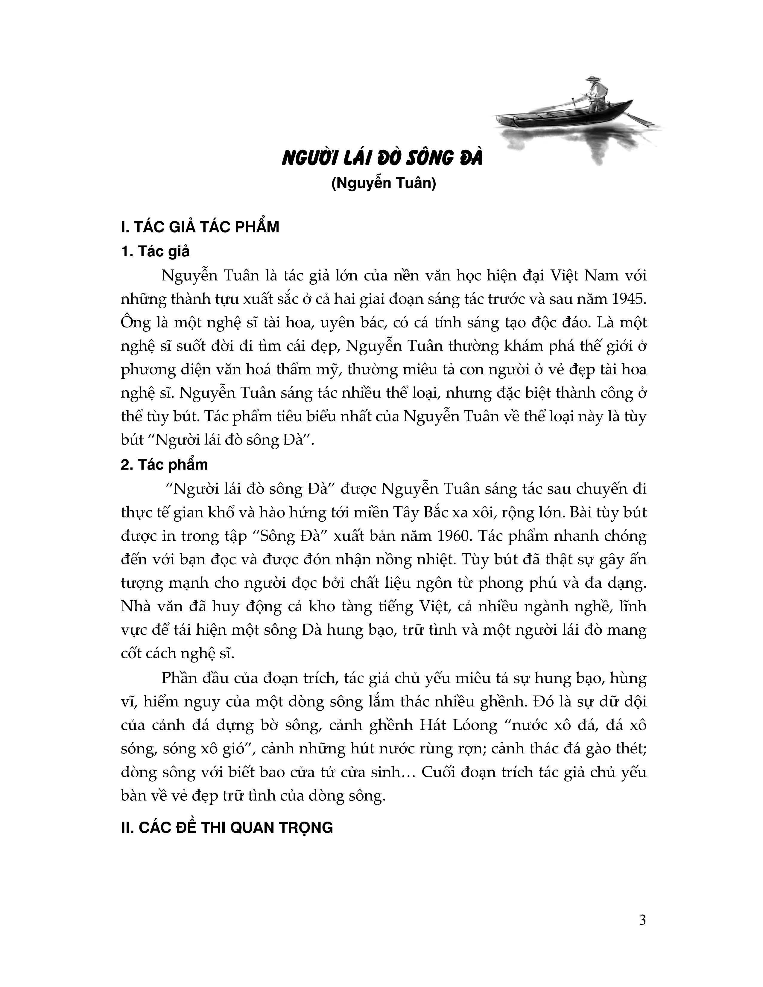 dạng đề cảm nhận đoạn trích văn xuôi ngữ văn 12