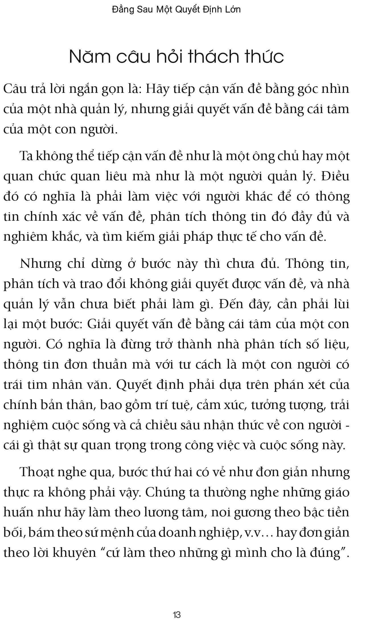 đằng sau một quyết định lớn