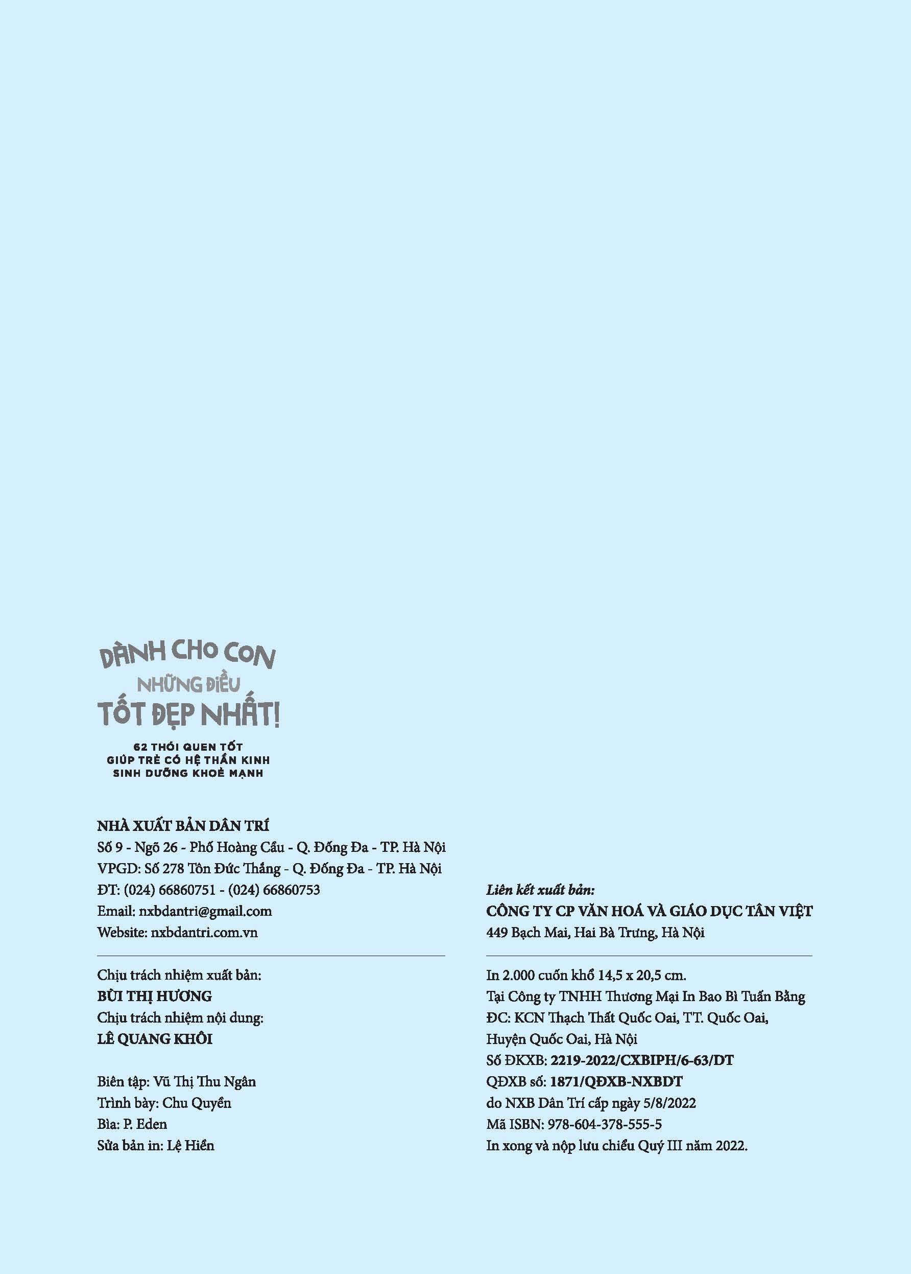 dành cho con những điều tốt đẹp nhất - 62 thói quen tốt giúp trẻ có hệ thần kinh sinh dưỡng khỏe mạnh