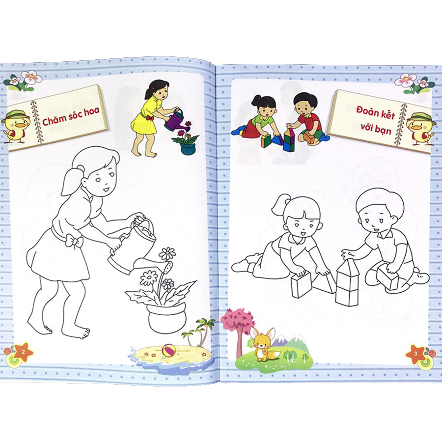 dành cho trẻ mầm non - tập tô màu mẫu giáo - chủ đề kỹ năng sống (2022)