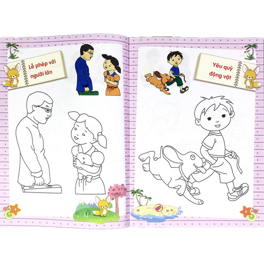 dành cho trẻ mầm non - tập tô màu mẫu giáo - chủ đề kỹ năng sống (2022)