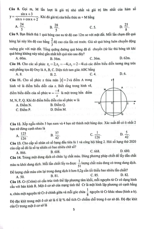 đánh giá năng lực môn toán bài thi tự luận kết hợp trắc nghiệm (dành cho kỳ thi đgnl)