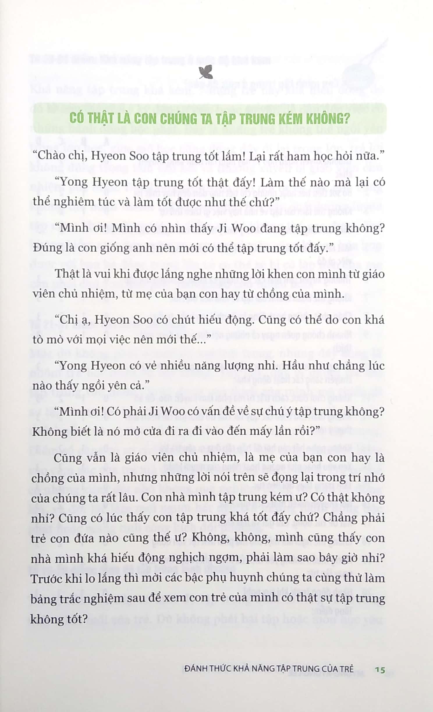 đánh thức khả năng tập trung của trẻ