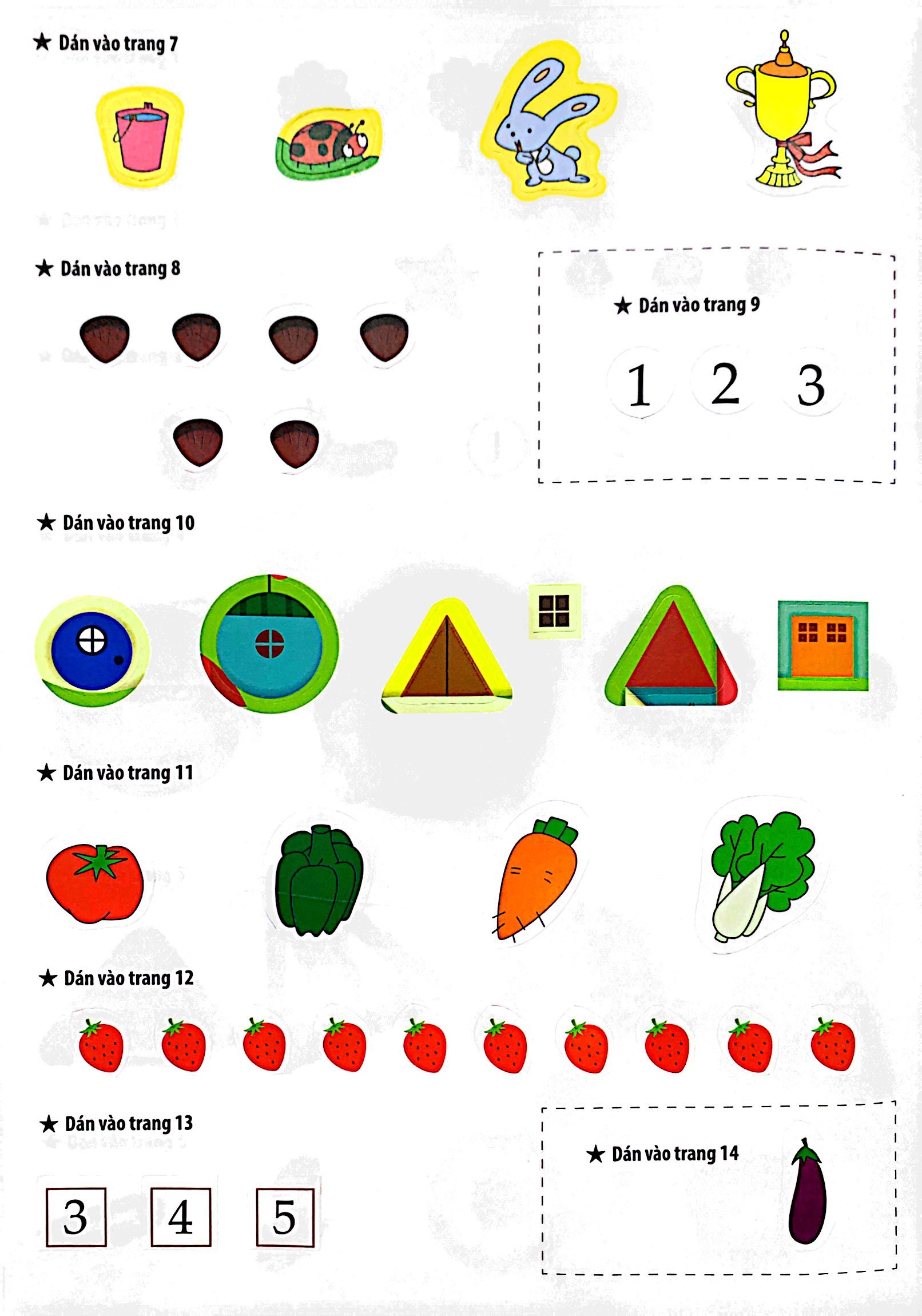 dạo chơi cùng toán học - trò chơi dán giấy (3-4 tuổi)