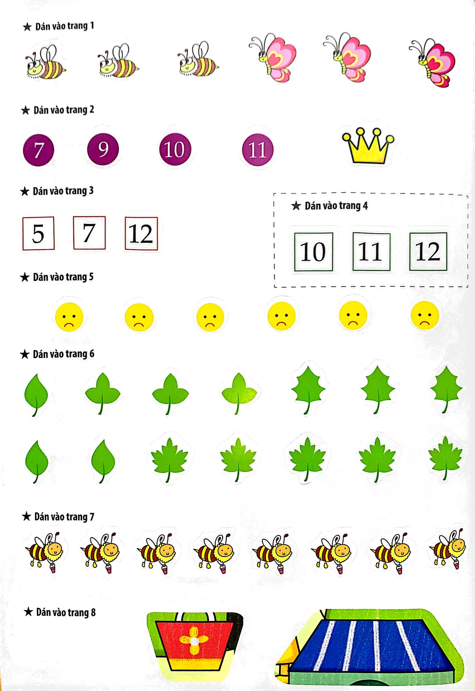 dạo chơi cùng toán học - trò chơi dán giấy (4-5 tuổi)