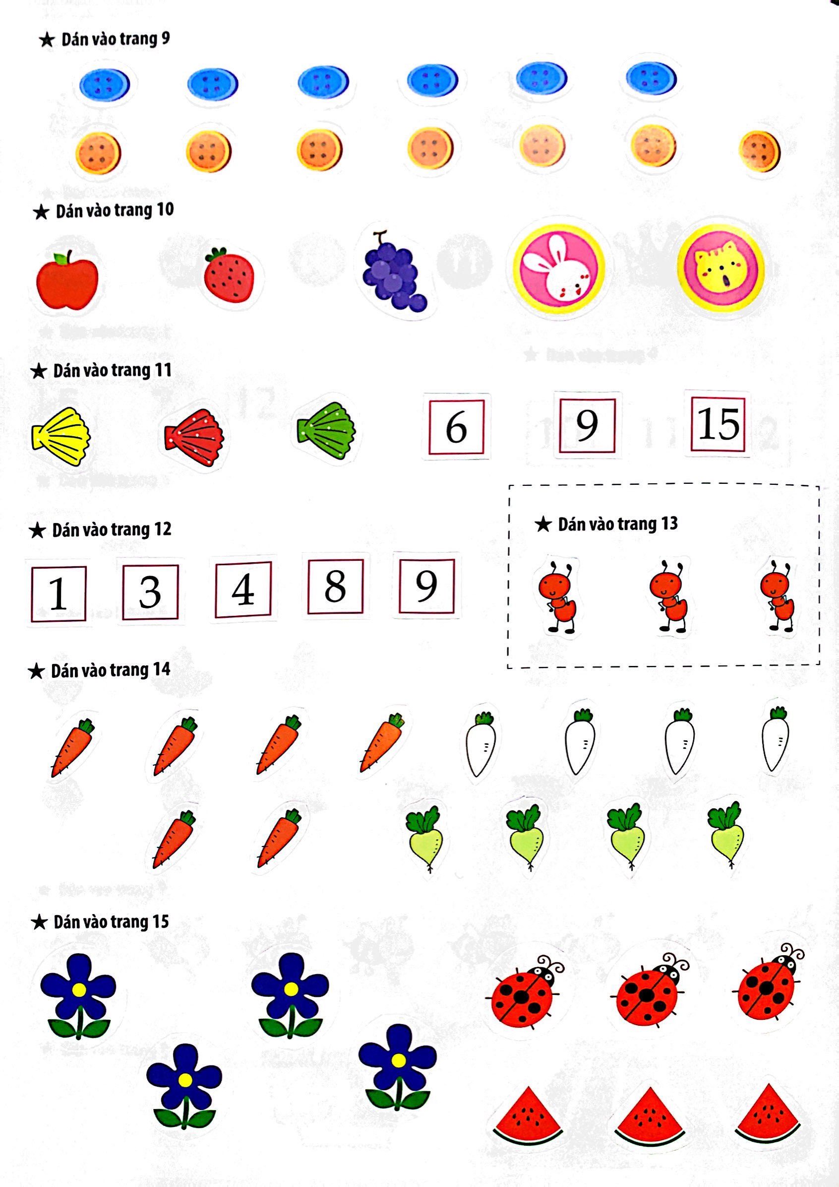 dạo chơi cùng toán học - trò chơi dán giấy (4-5 tuổi)
