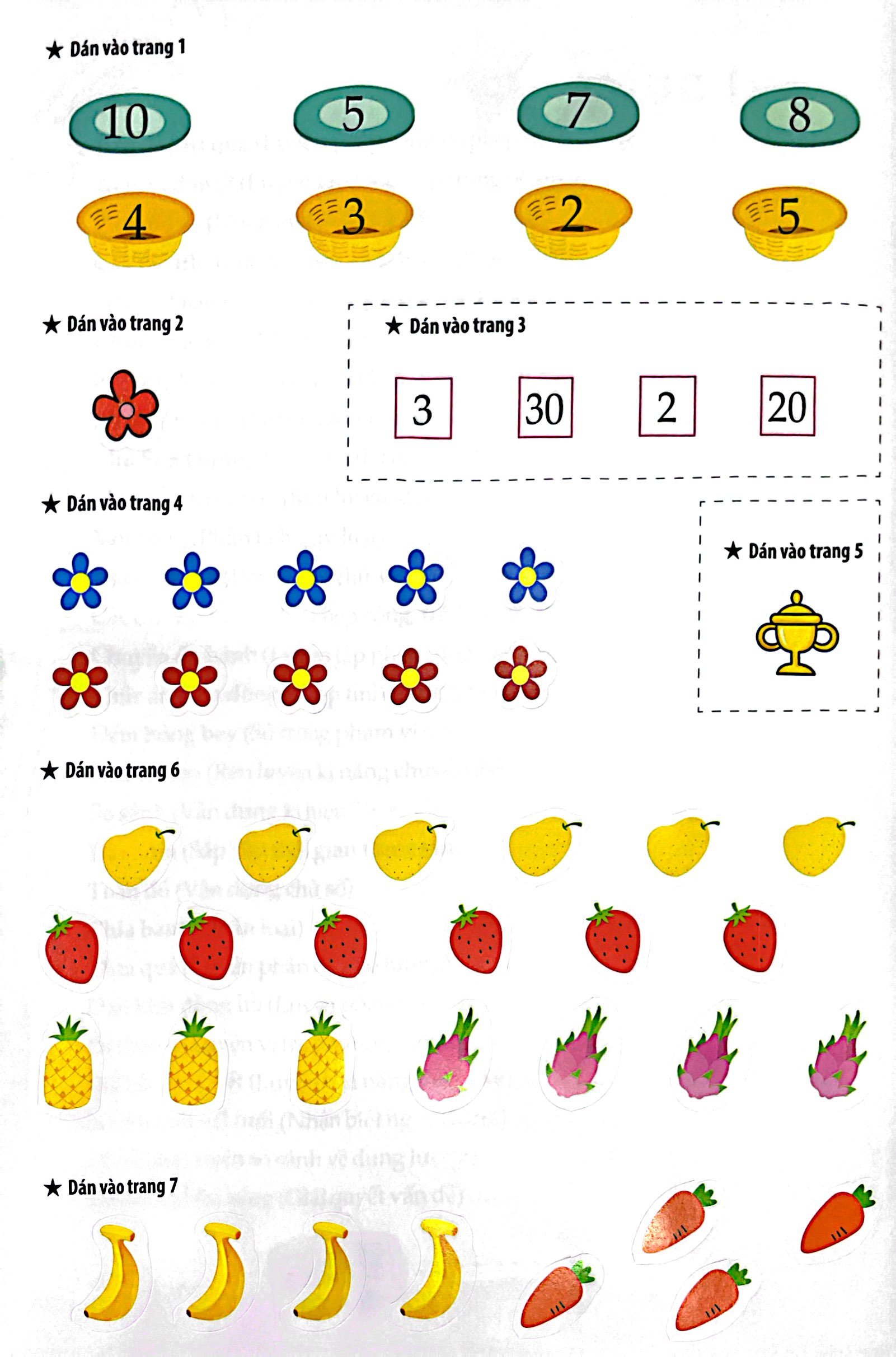 dạo chơi cùng toán học - trò chơi dán giấy (5-6 tuổi)