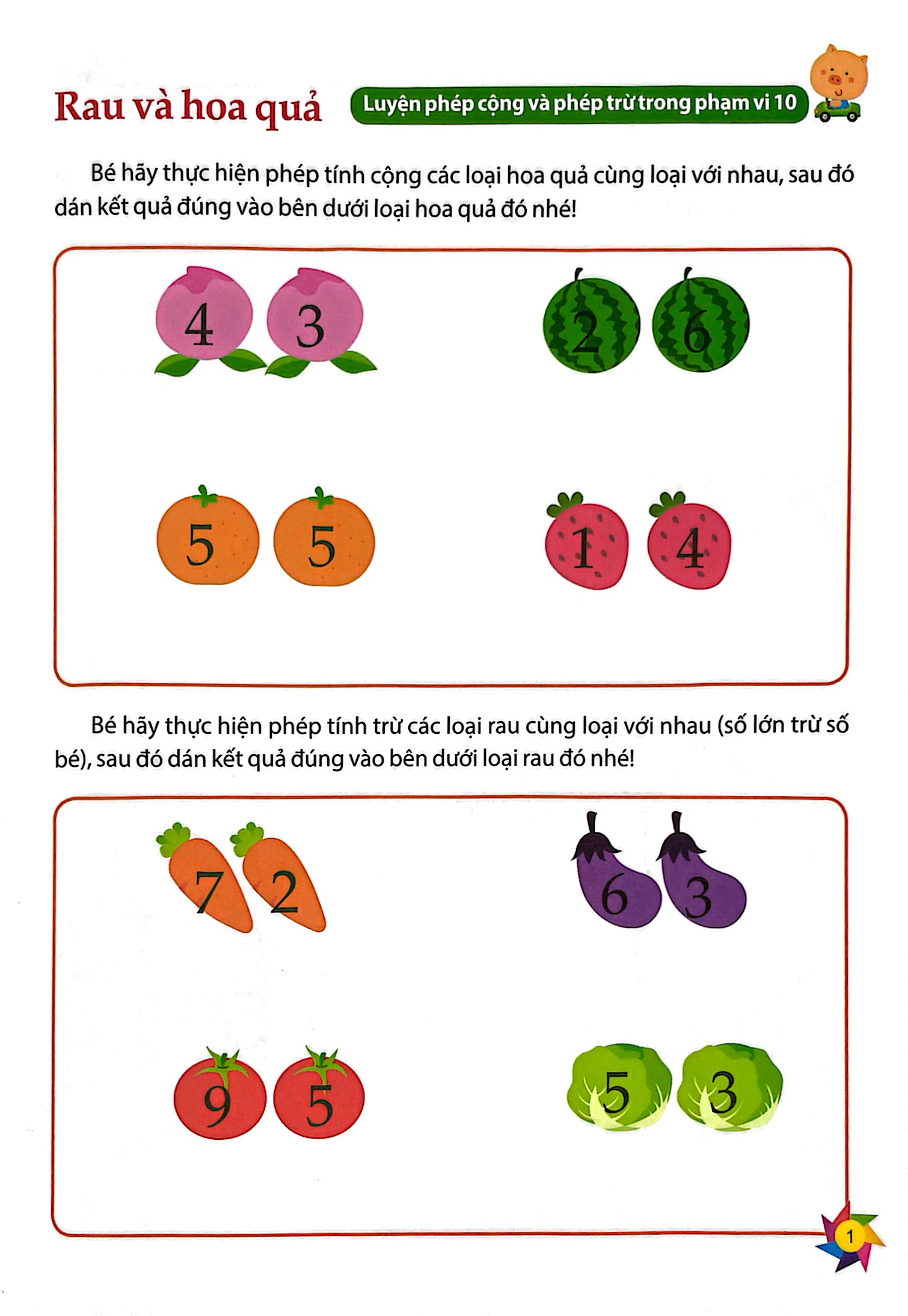 dạo chơi cùng toán học - trò chơi dán giấy (5-6 tuổi)