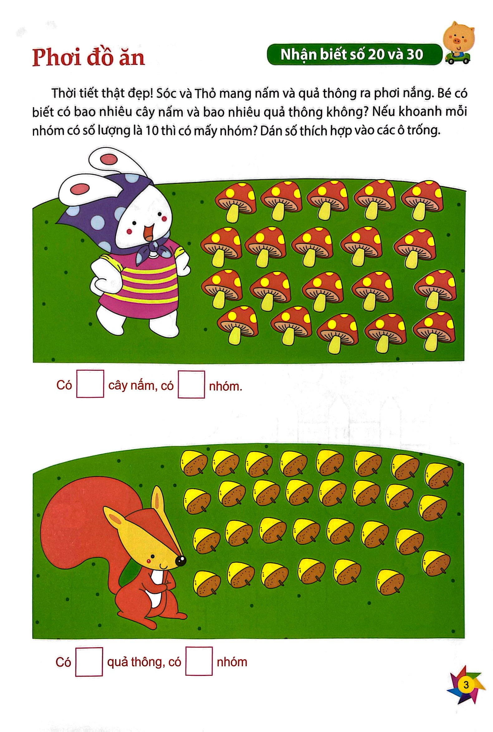 dạo chơi cùng toán học - trò chơi dán giấy (5-6 tuổi)