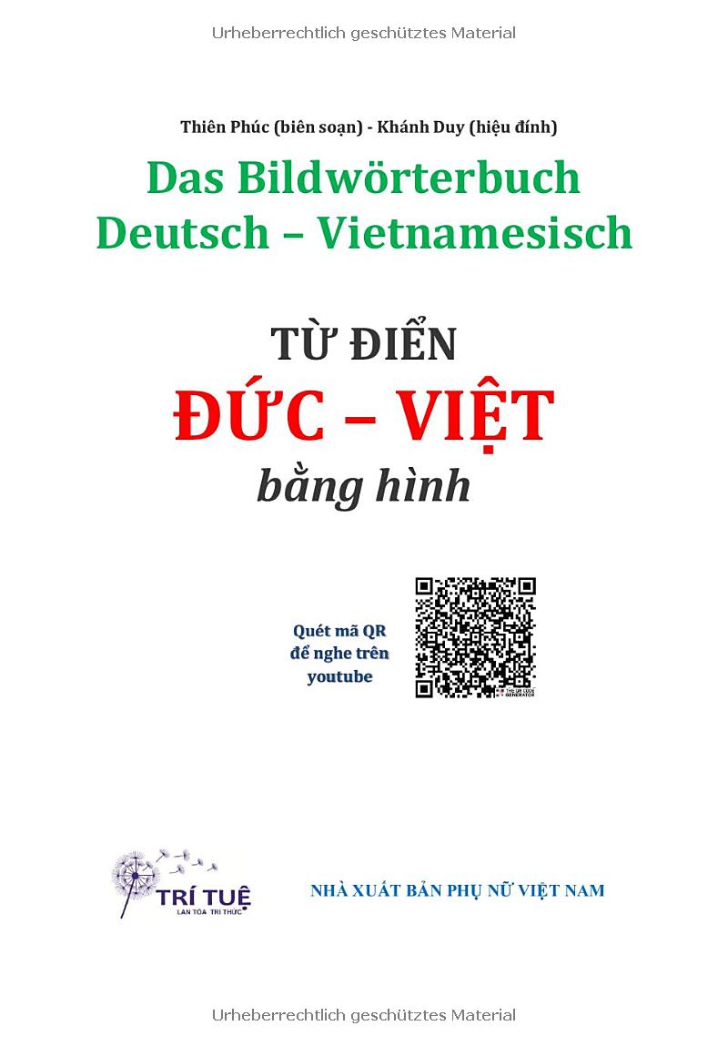 Das Bildworterbuch Deutsch-Vietnamesisch - Tu Dien Duc-Viet Bang Hinh