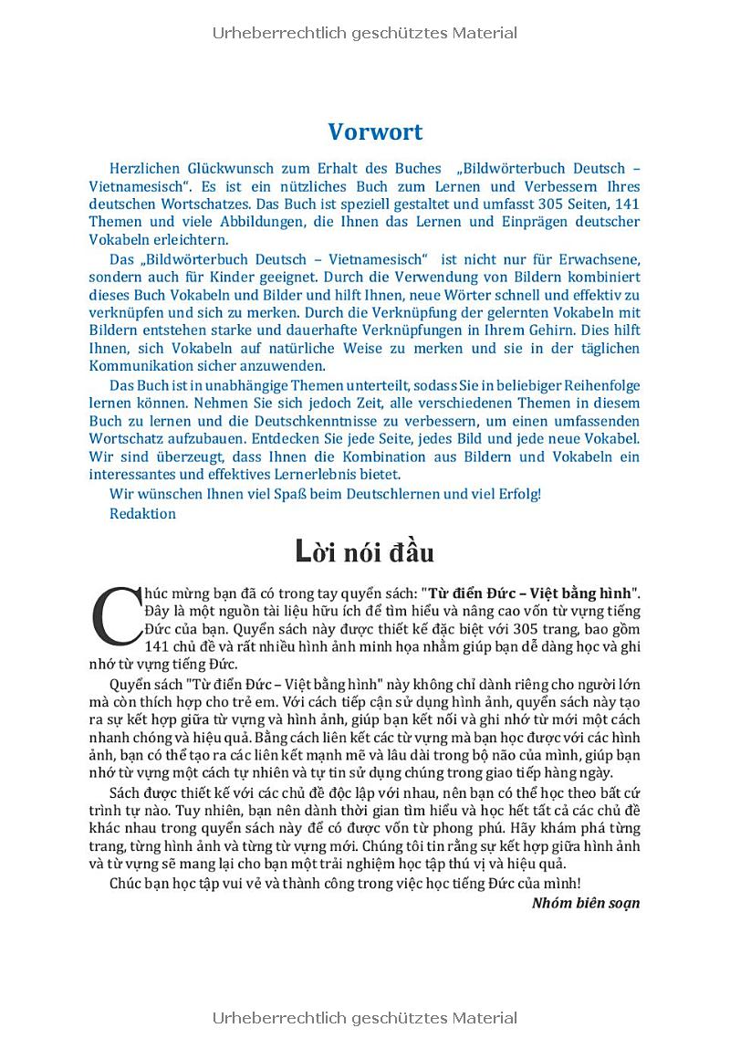 Das Bildworterbuch Deutsch-Vietnamesisch - Tu Dien Duc-Viet Bang Hinh