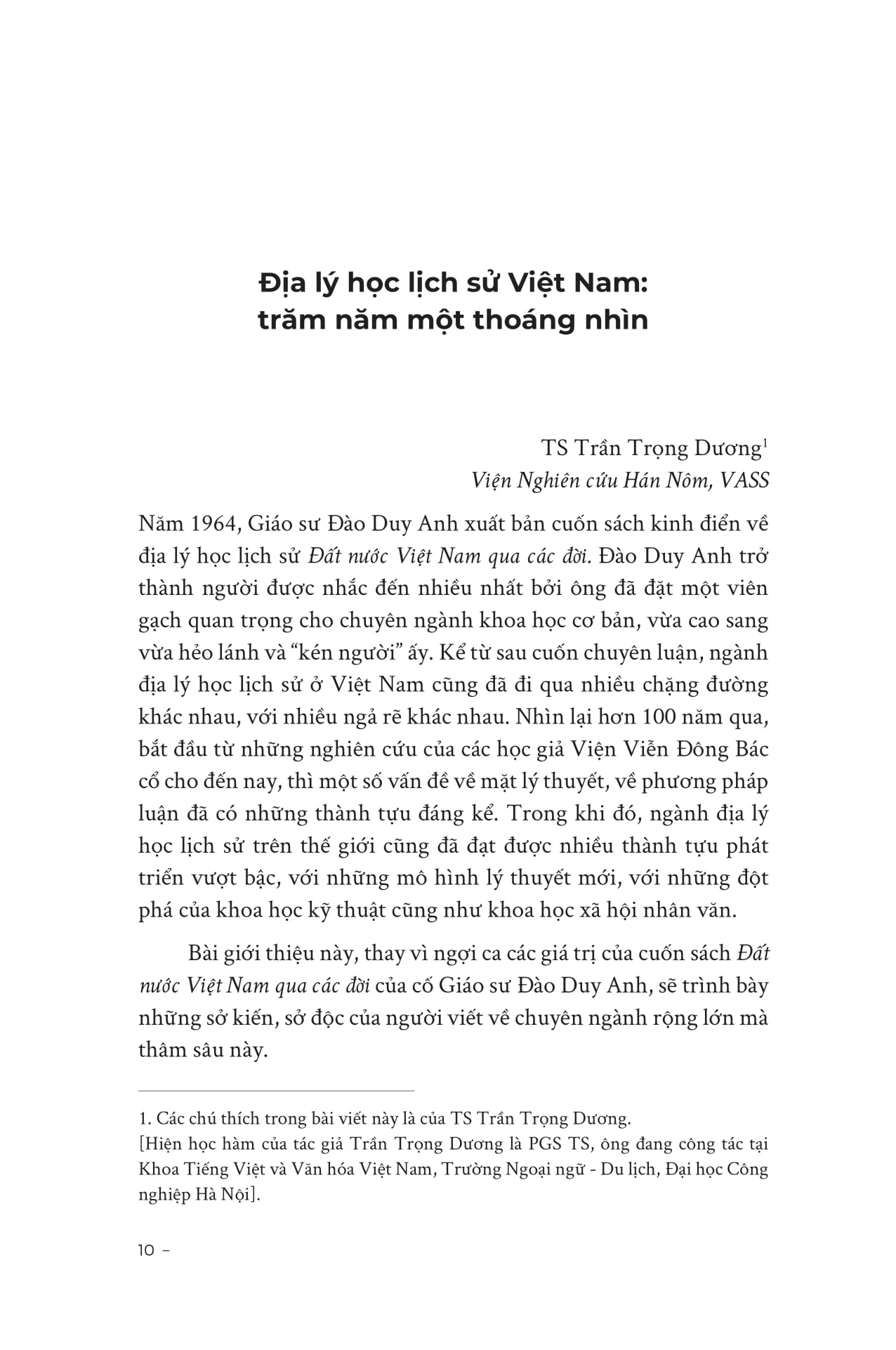 Dat Nuoc Viet Nam Qua Cac Doi - Nghien Cuu Dia Ly Hoc Lich Su Viet Nam (Tai Ban 2025)