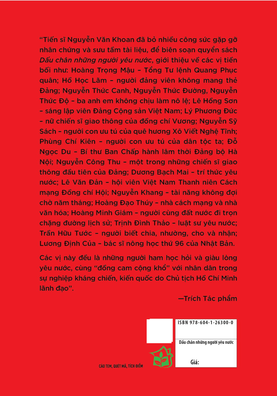 Dau Chan Nhung Nguoi Yeu Nuoc