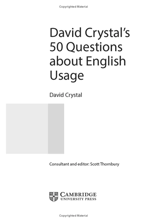 david crystal's 50 questions about english usage - pocket editions