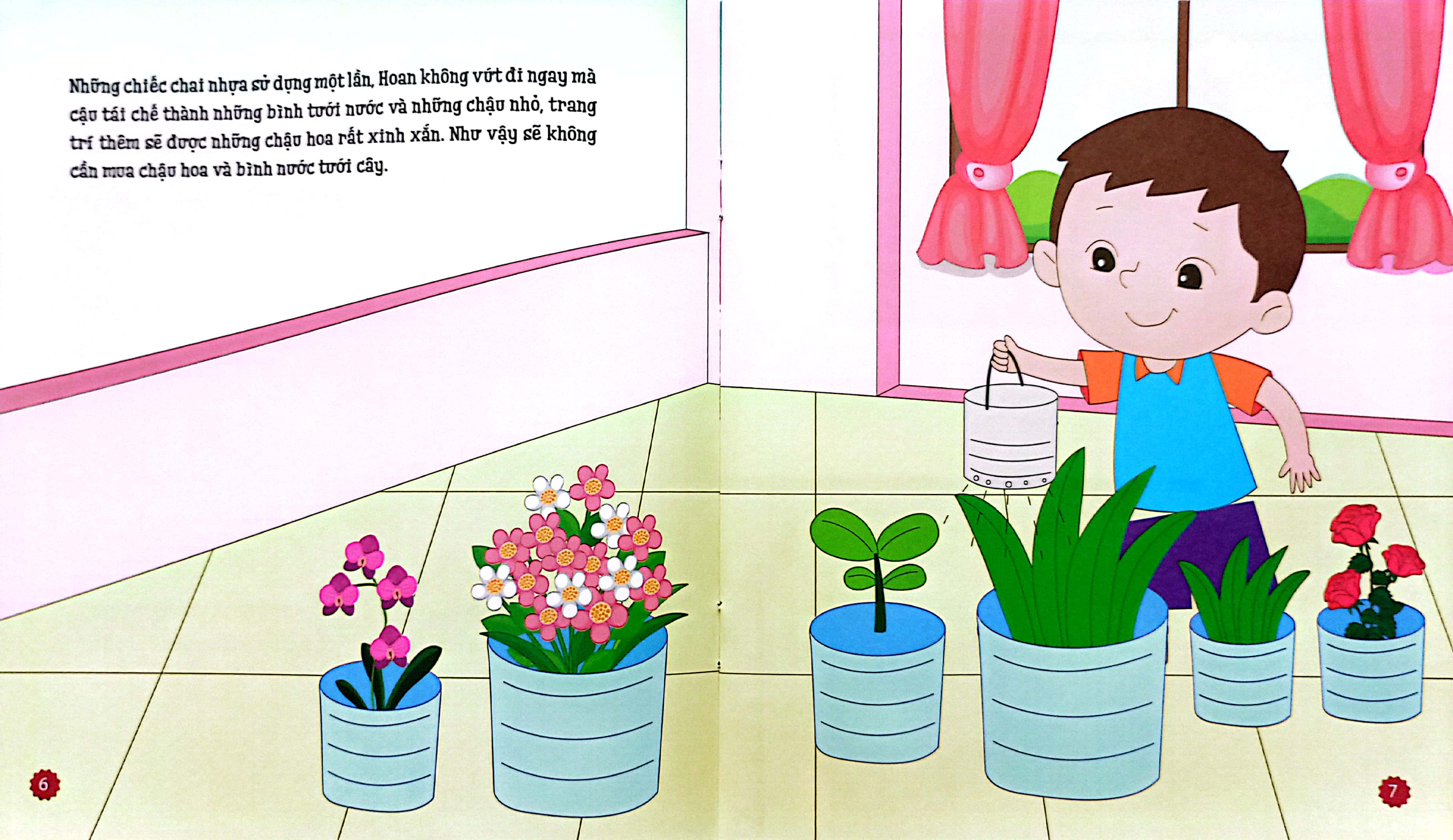 dạy con quản lý tài chính - bé học cách tái sử dụng