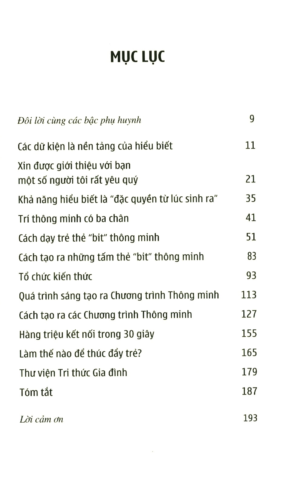 dạy trẻ kiến thức bách khoa