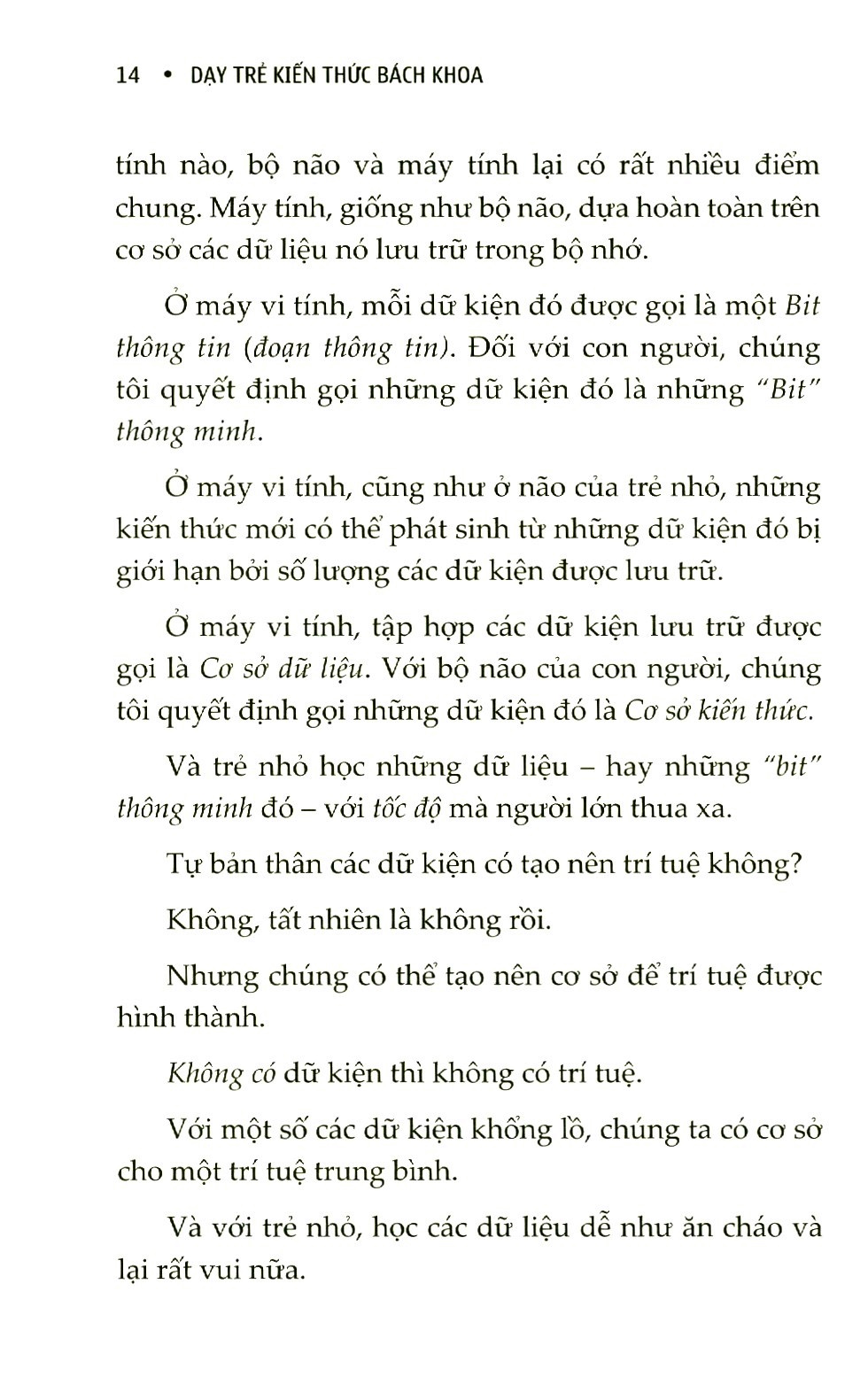 dạy trẻ kiến thức bách khoa