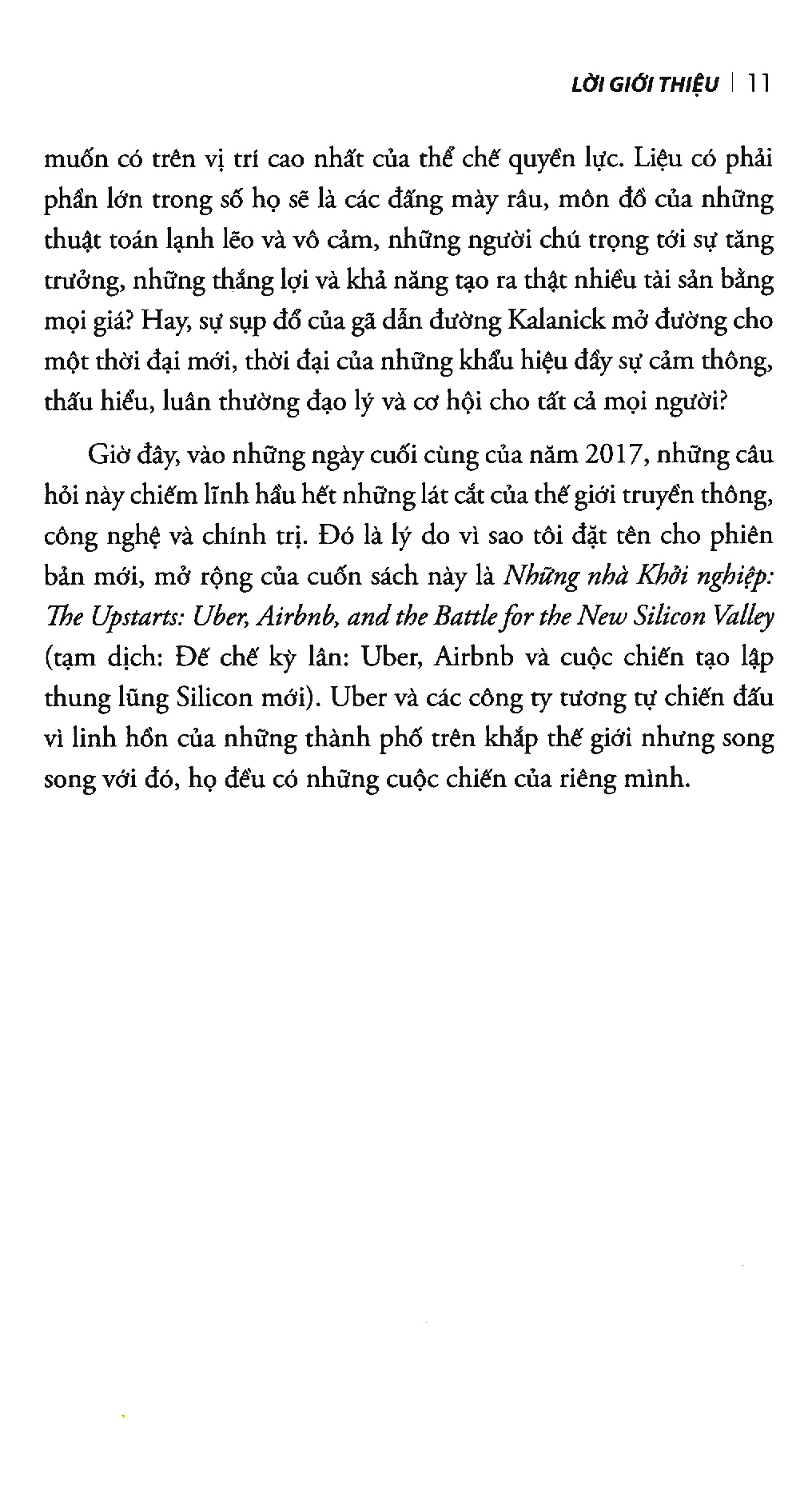 đế chế kỳ lân: uber, airbnb và cuộc chiến tạo lập thung lũng silicon mới