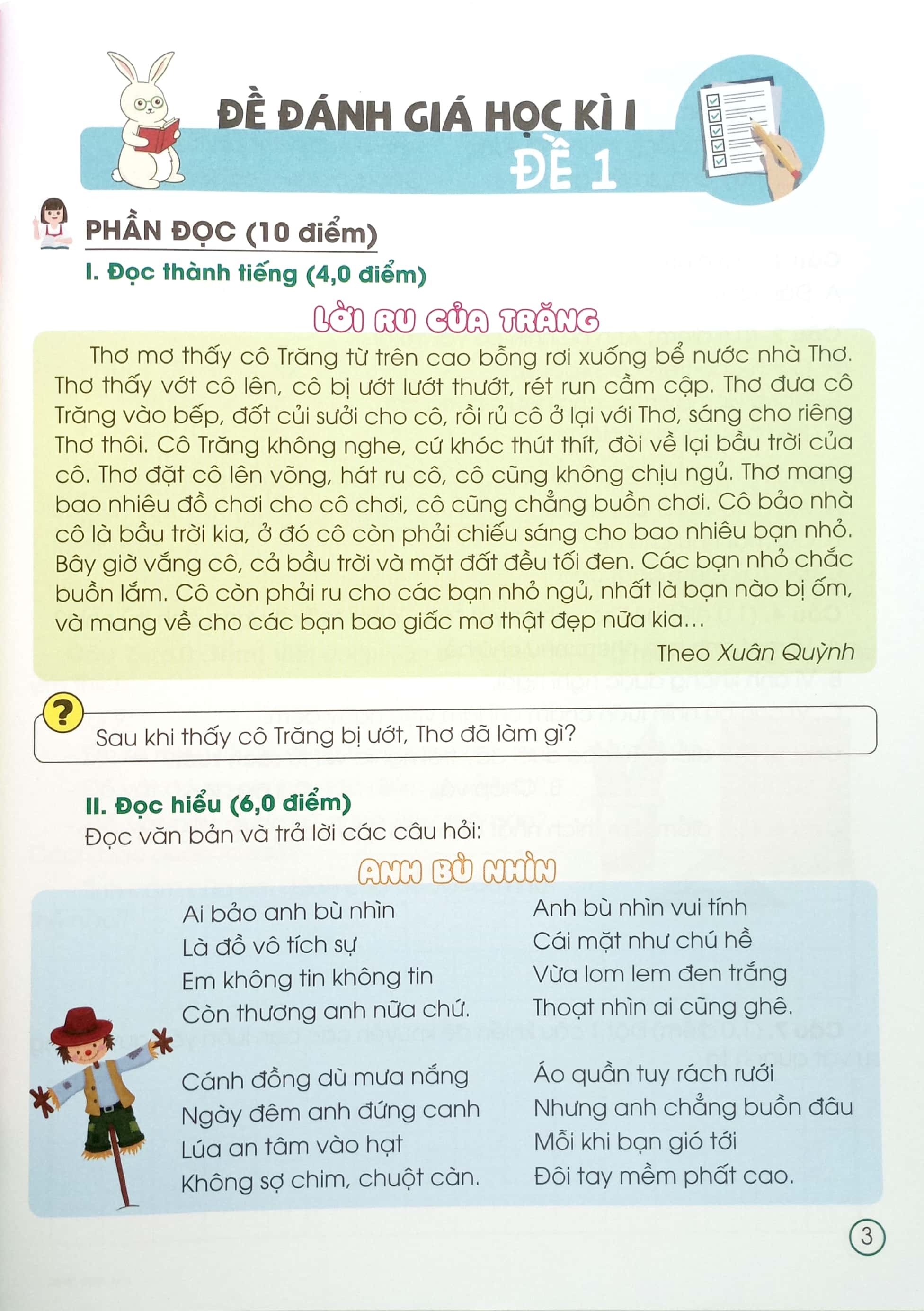 đề đánh giá năng lực tiếng việt 3 (theo chương trình giáo dục phổ thông mới)