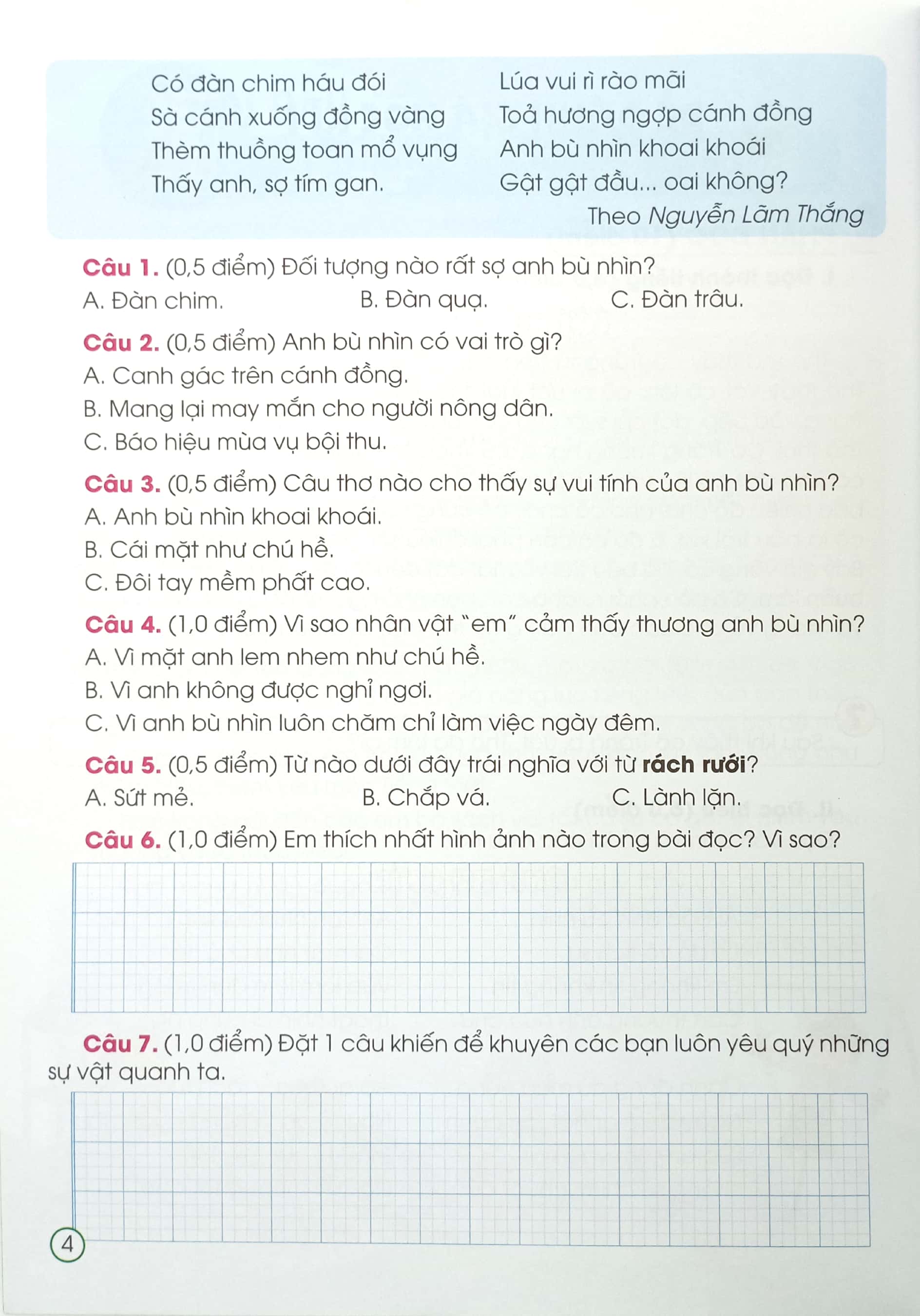 đề đánh giá năng lực tiếng việt 3 (theo chương trình giáo dục phổ thông mới)