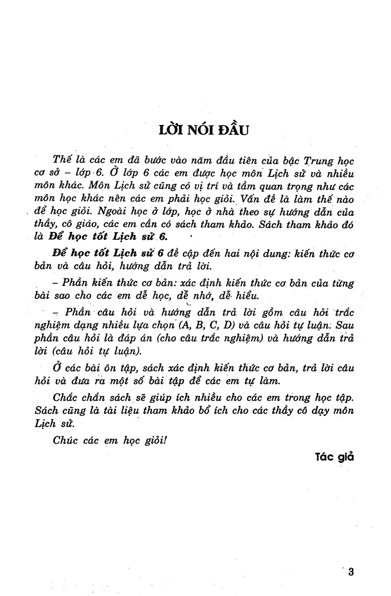để học tốt lịch sử 6