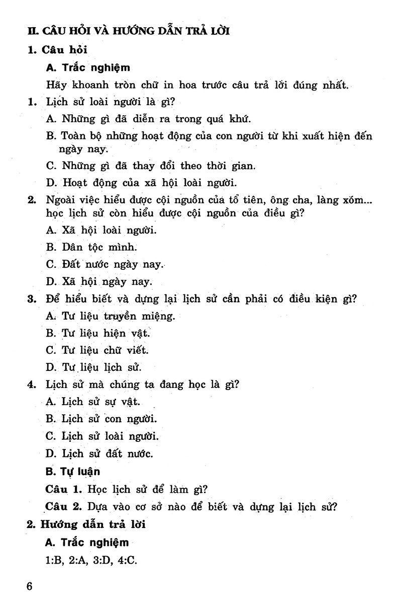 để học tốt lịch sử 6
