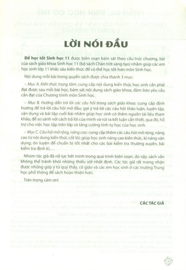 Để Học Tốt Sinh Học 11 (Chân Trời Sáng Tạo) (2023)