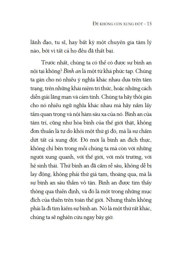 De Khong Con Xung Dot - Can Conflickt End