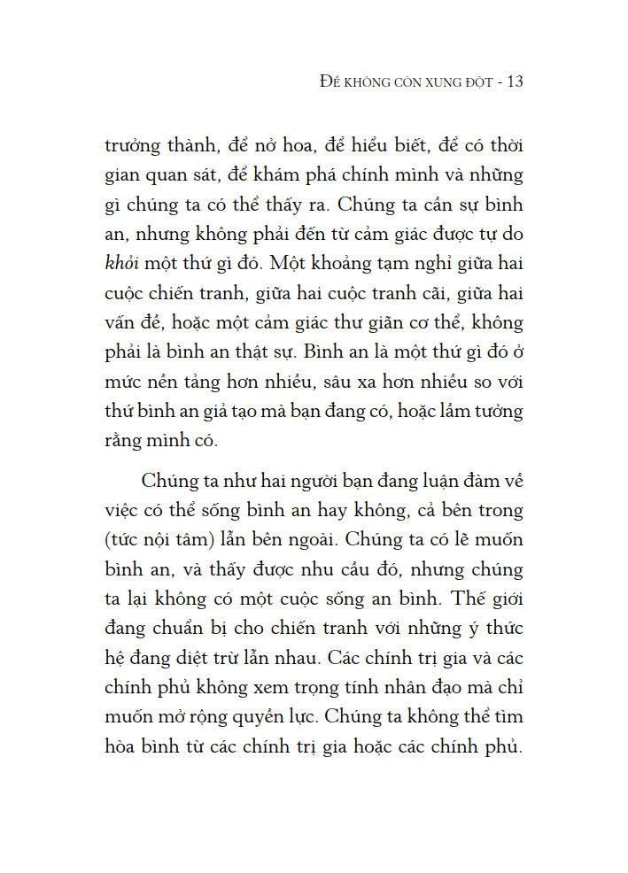 De Khong Con Xung Dot - Can Conflickt End