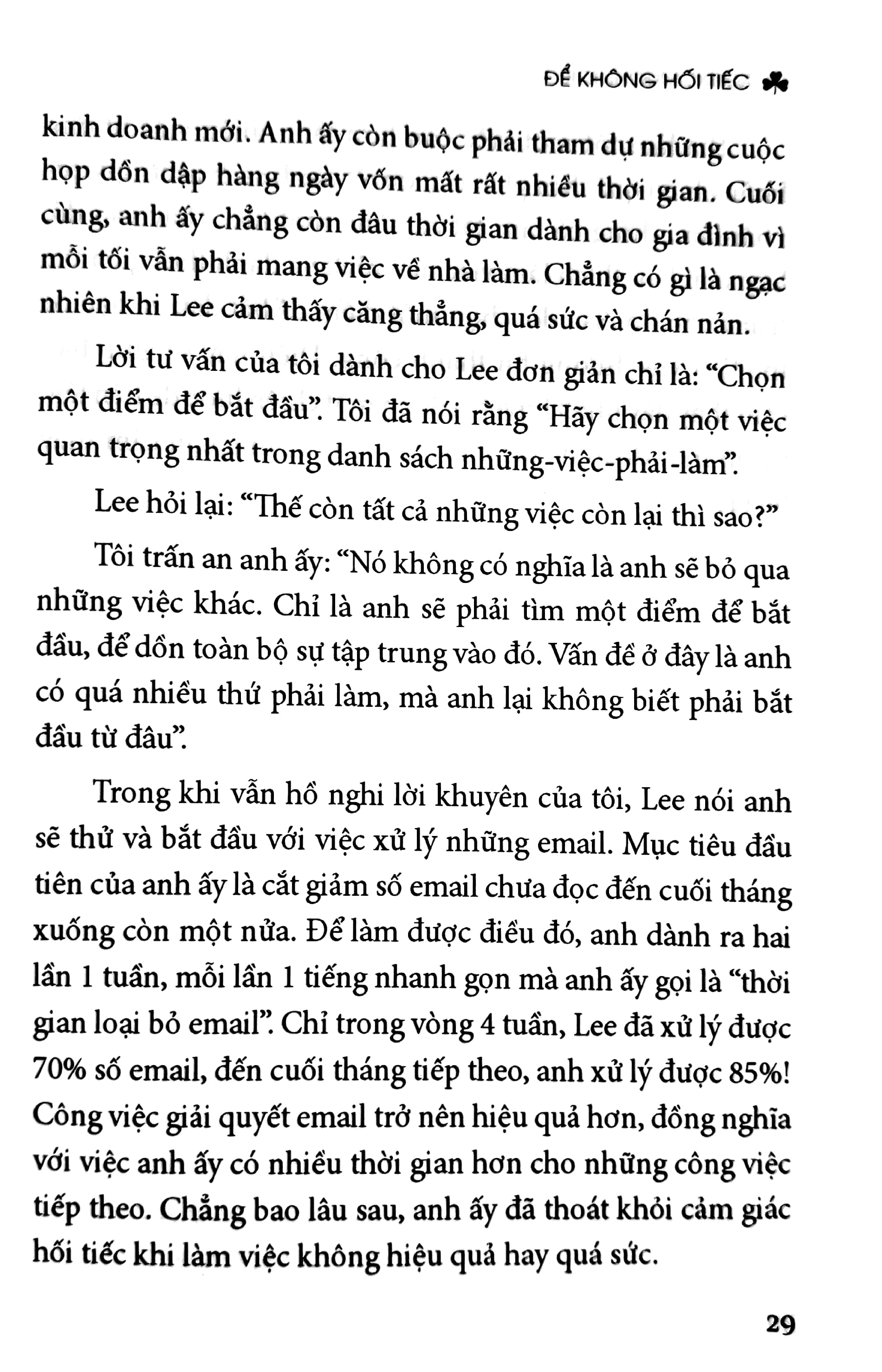 để không hối tiếc - 30 cách để có một cuộc sống hạnh phúc hơn và ý nghĩa hơn