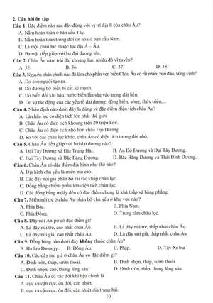đề kiểm tra đánh giá năng lực môn lịch sử - địa lí lớp 7: phần địa lí