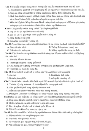 đề kiểm tra đánh giá năng lực môn lịch sử - địa lí lớp 7: phần lịch sử