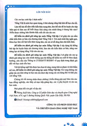 đề kiểm tra đánh giá năng lực môn tiếng việt - lớp 3