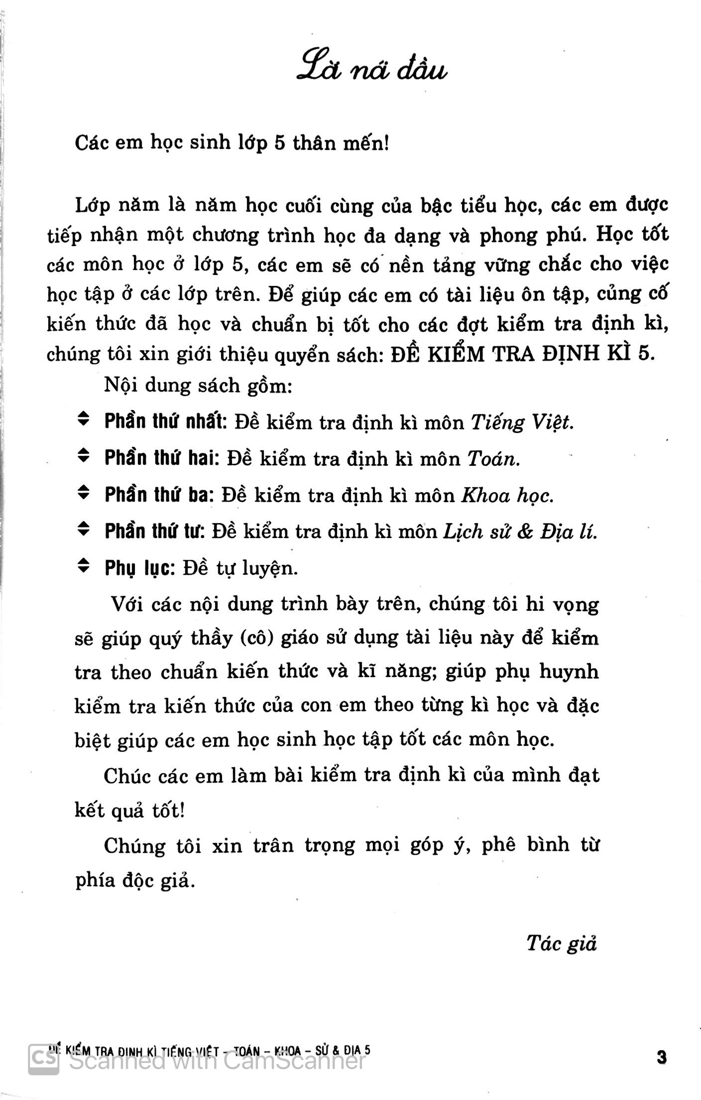 đề kiểm tra định kỳ tiếng việt - toán - khoa học - lịch sử - địa lí 5