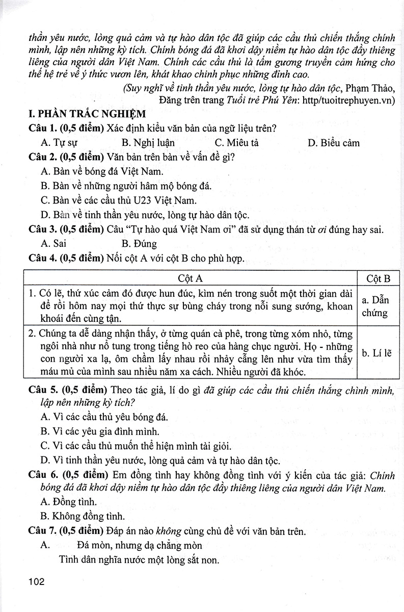 đề kiểm tra ngữ văn 8 (dùng chung cho các bộ sgk hiện hành)