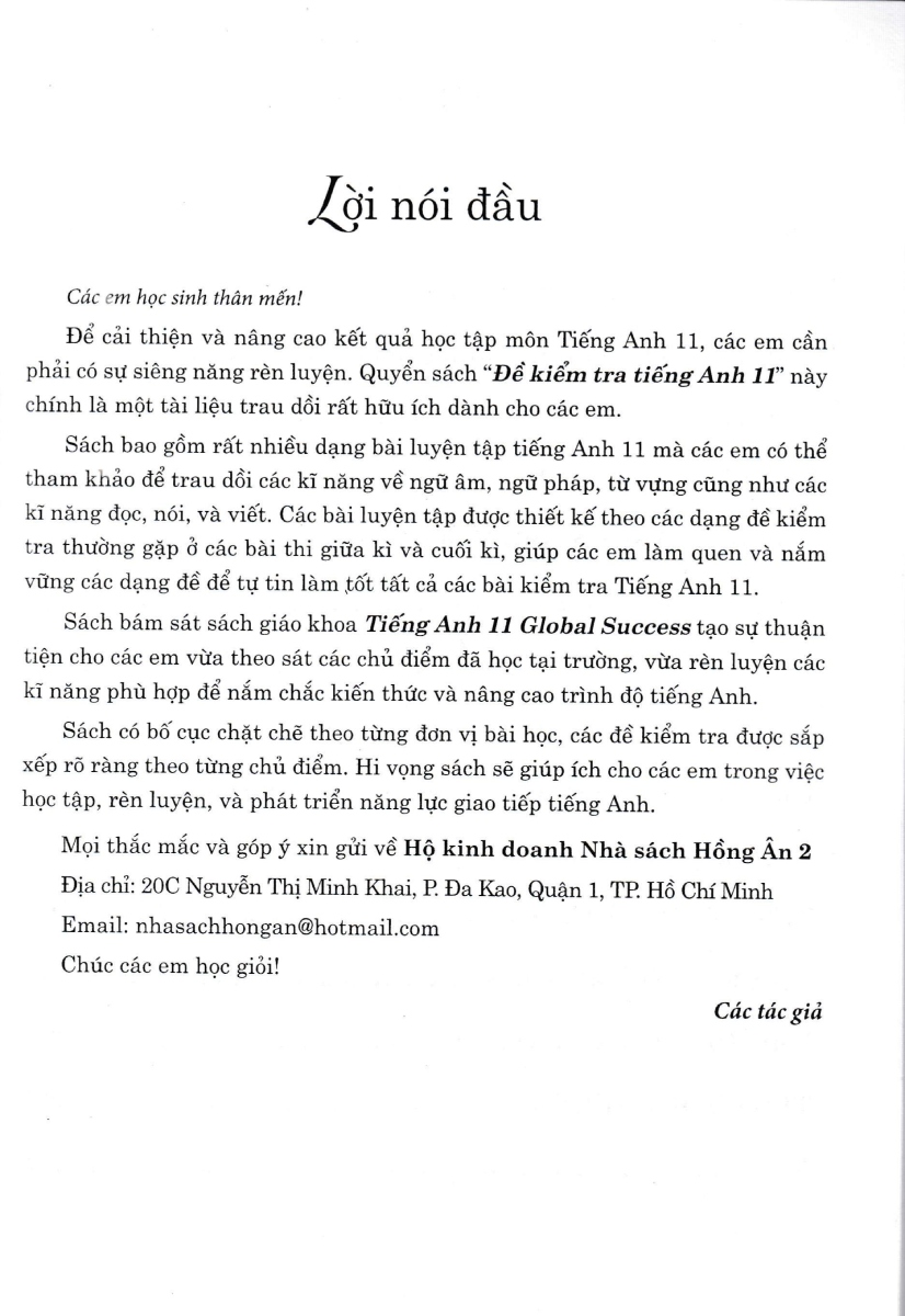 Đề Kiểm Tra Tiếng Anh 11 (Global Success)