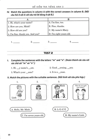 đề kiểm tra tiếng anh 3 (theo chương trình giáo dục phổ thông mới)