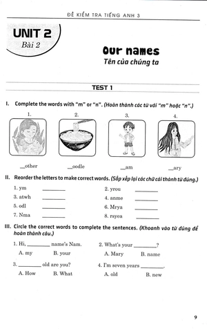 đề kiểm tra tiếng anh 3 (theo chương trình giáo dục phổ thông mới)